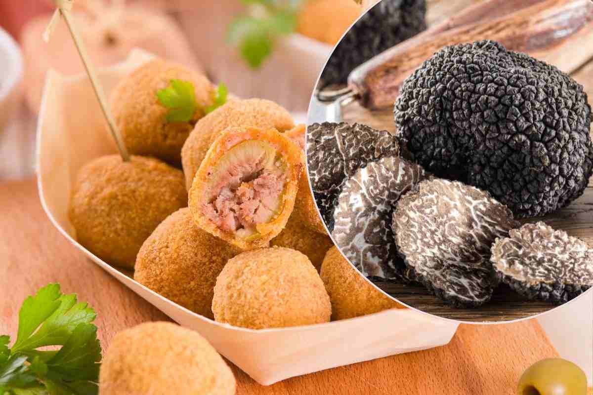 Le olive ascolane e i tartufi